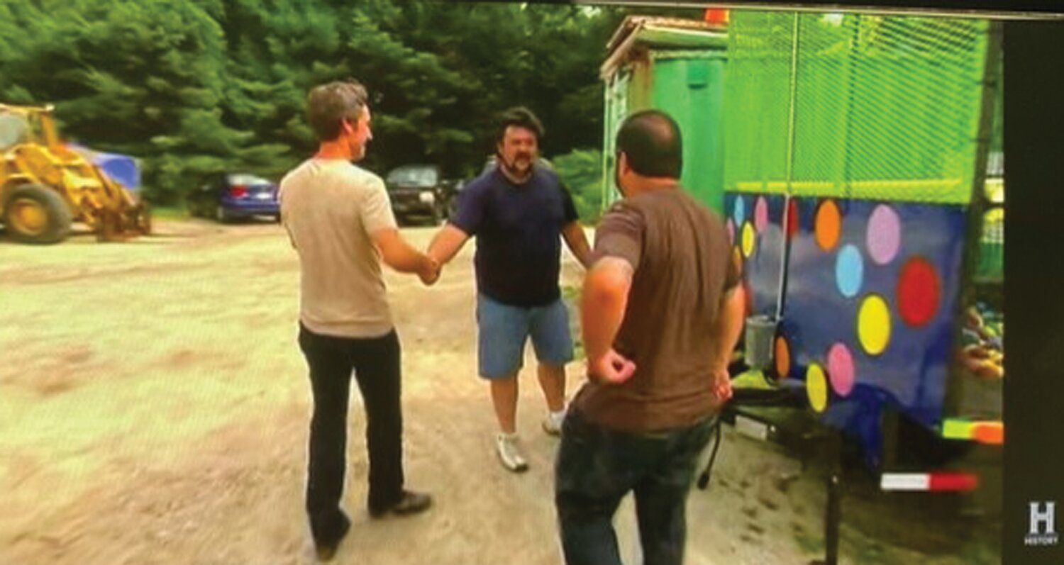 JOHNSTON HONEY HOLE: In July 2010, the American Pickers stopped by a Simmonsville Avenue property and found “honey hole.” As they arrived, they shook hands with Johnston resident Paul Ruotolo.